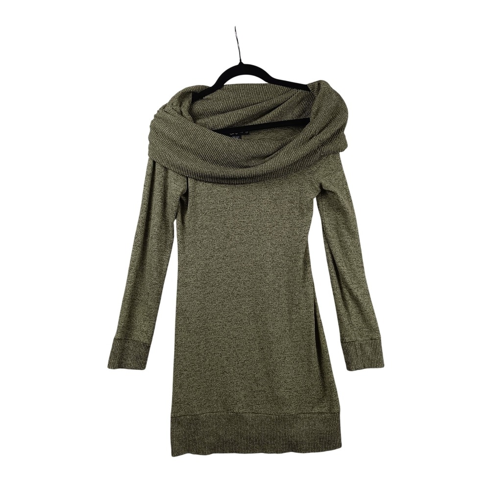 Miss CHIEVOUS Women's Olive Green Cowl Neck Sweater Dress Size‎ M